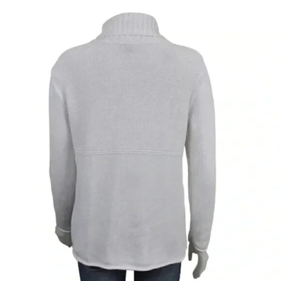 J Jill Turtleneck Knit  Sweater White Long Sleeve Size Medium - Picture 6 of 12